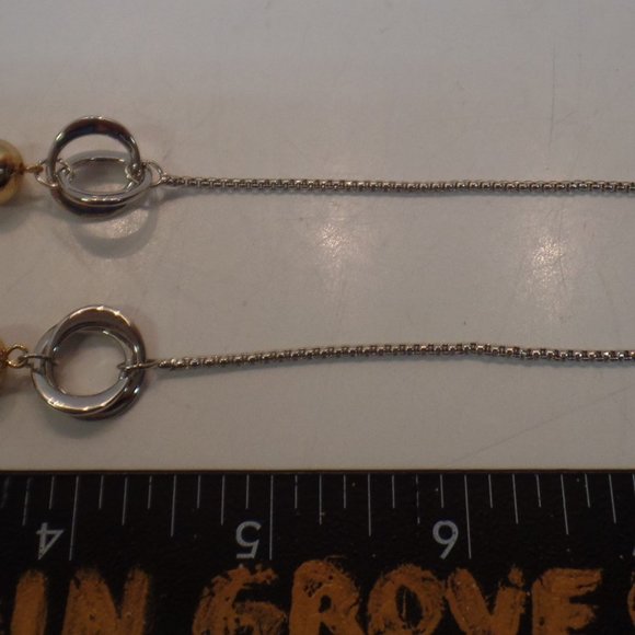 Cato Goldtone & Silvertone Large Link & Ball Necklace Adj to 19" - Picture 10 of 11